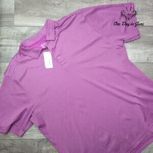 CBUK Cutter & Buck Men's Striped Performance Golf Polo Purple NWT Size XXL